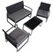 Outdoor 4-Piece Rattan Patio Seat Set with Comfortable Cushions